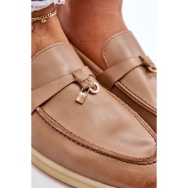 Women's beige leather moccasins 5 Women's beige leather moccasins 5