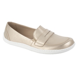 Olivier Barefoot elegant women's minimalist leather loafers 1280 zlotys golden 2