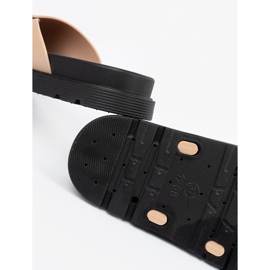 Seastar Beige women's flip flops with a golden buckle 2