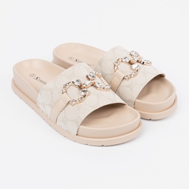 Seastar Light beige flip -flops with decoration 1