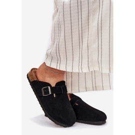 Women's suede flip -flops with Big Star RR274A384 Black Blame clamp 1