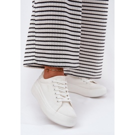 Women's material sneakers on the Big Star RR274463 white platform 2