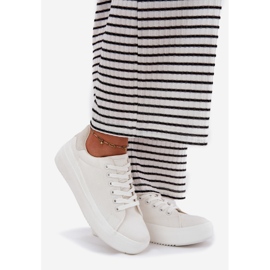 Women's material sneakers on the Big Star RR274463 white platform 1