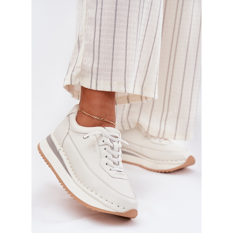 Women's leather sneakers on the Big Star RR274A333 Big Platform white 2