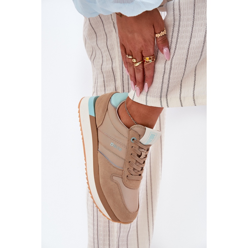 Women's suede Sneakers Big Star RR274A048 HI-POLY Dark-tone system beige 2