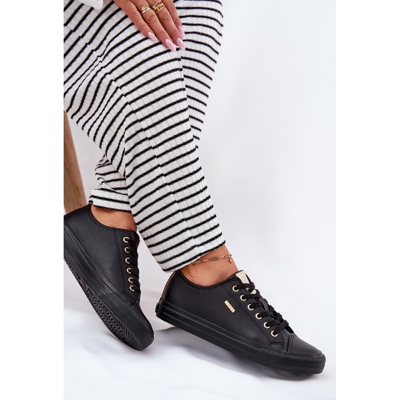 Women's sneakers with eco leather big star rr274749 black 2