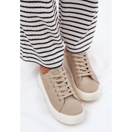 Women's material sneakers on the Big Star RR274465 platform beige 2