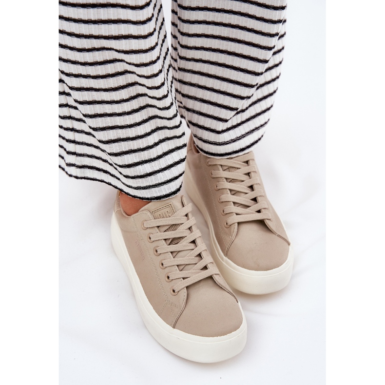 Women's material sneakers on the Big Star RR274465 platform beige 2