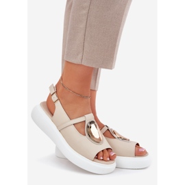 Leather elegant women's sandals s.barski gr51-603 beige 1 Leather elegant women's sandals s.barski gr51-603 beige 1