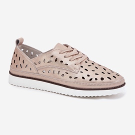 S.Barski Women's leather shoes S. Barski LR51-611 Złote golden 4