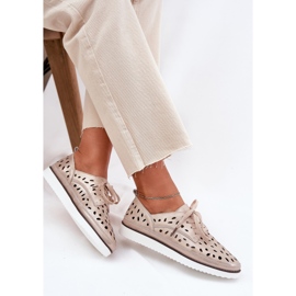 S.Barski Women's leather shoes S. Barski LR51-611 Złote golden 6
