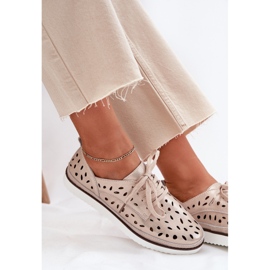 S.Barski Women's leather shoes S. Barski LR51-611 Złote golden 7