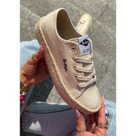 Women's sneakers with Lee Cooper LCW-25-44-3215 braid beige 1 Women's sneakers with Lee Cooper LCW-25-44-3215 braid beige 1