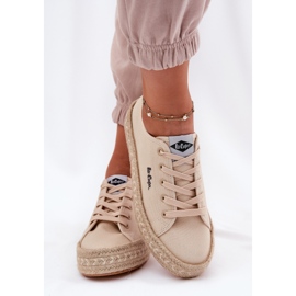 Women's sneakers with Lee Cooper LCW-25-44-3215 braid beige 2 Women's sneakers with Lee Cooper LCW-25-44-3215 braid beige 2