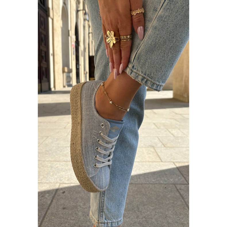 Women's sneakers on the platform with Lee Cooper LCW-25-02-3283 Blue braid 2