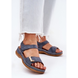 EVento Comfortable women's sandals on the blue wedges 2 EVento Comfortable women's sandals on the blue wedges 2