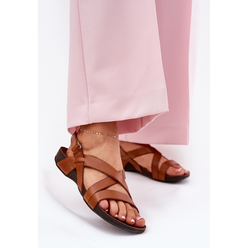 Flat leather sandals Women's Zazoo 40032 brown 2 Flat leather sandals Women's Zazoo 40032 brown 2