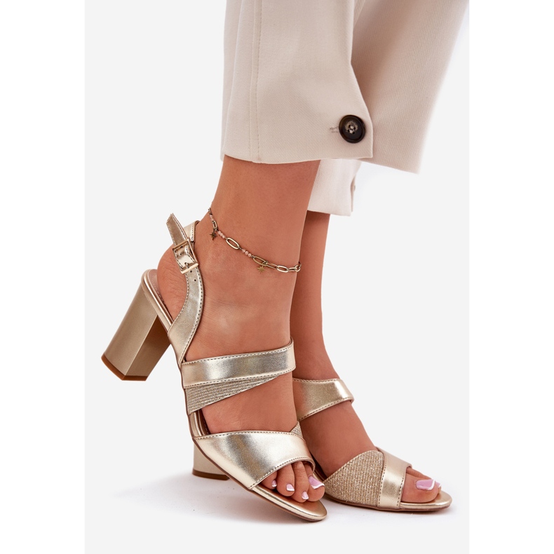 Women's sandals on the Sergio Leone SK866 Post golden 1 Women's sandals on the Sergio Leone SK866 Post golden 1