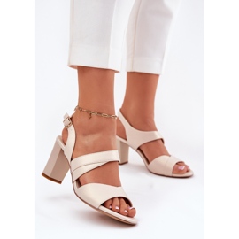 Women's sandals on the Sergio Leone SK866 BEGE SKILL beige 2 Women's sandals on the Sergio Leone SK866 BEGE SKILL beige 2