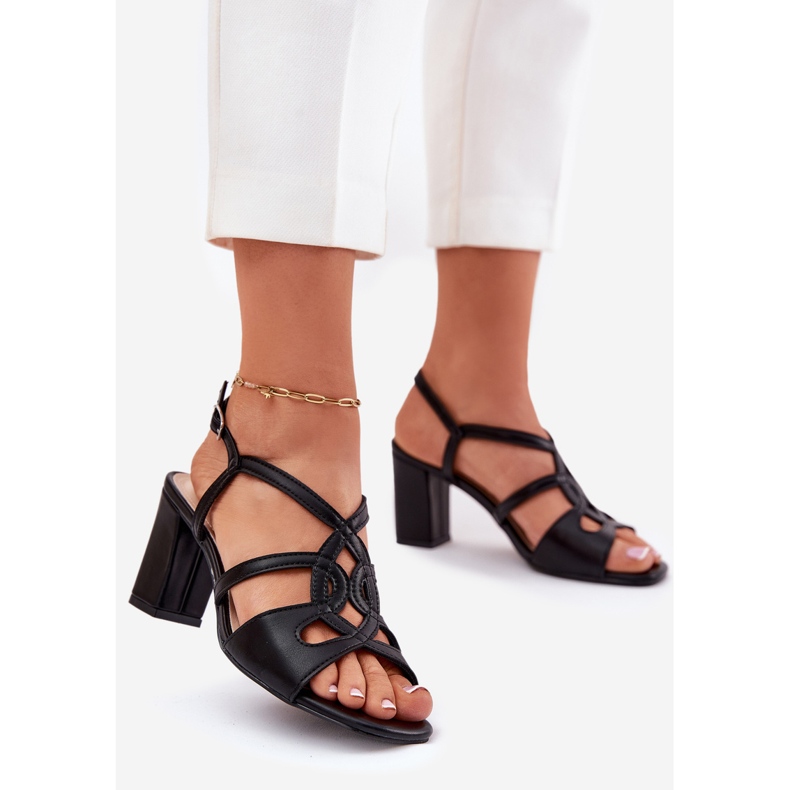 Women's high -heeled sandals Sergio Leone SK884 Black 1