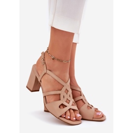 Women's heels with Sergio Leone SK884 BEGE beige 1