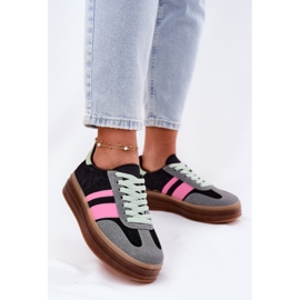Women's black platform sneakers 2