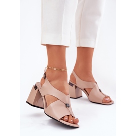 Elegant women's sandals on the Vinceza 62238 beige post 2
