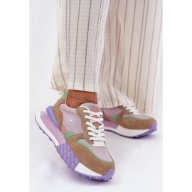 Women's suede sneakers on the Big Star RR274815 Hi-Polish Pink System platform 2