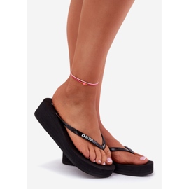 Women's flip -flops on wedges big star rr274a549 black 1
