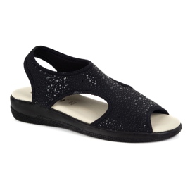Vriston Women's shoes Flexible sandals Comfoot Emma Black Glossy 1