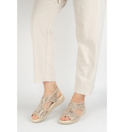 Vriston Women's shoes Flexible sandals Comfoot Emma Beige shiny without 1