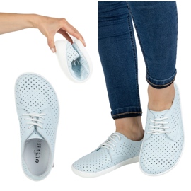 Olivier Barefoot women's minimalist openwork shoes 1288Pol blue 2