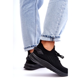 Women's slip -up black sports shoes 2