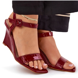 Painted women's sandals for burgundy wedges red 3 Painted women's sandals for burgundy wedges red 3