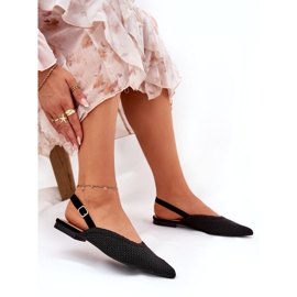 Women's ballerinas with braid and pointed toes black 3 Women's ballerinas with braid and pointed toes black 3