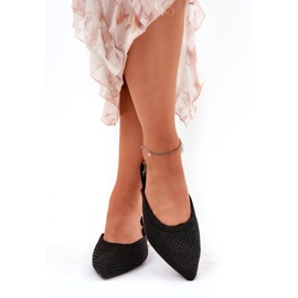 Women's ballerinas with braid and pointed toes black 2 Women's ballerinas with braid and pointed toes black 2