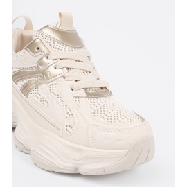 Light beige sneakers on a thick sole 1 Light beige sneakers on a thick sole 1
