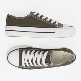 Women's dark green sneakers 4