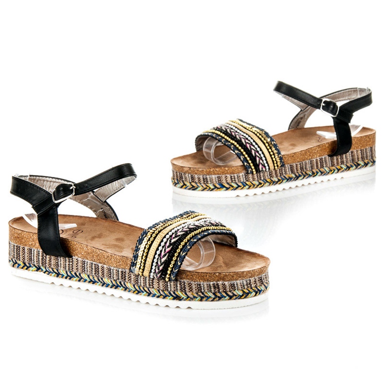 Kylie Flat sandals with a pattern black 1