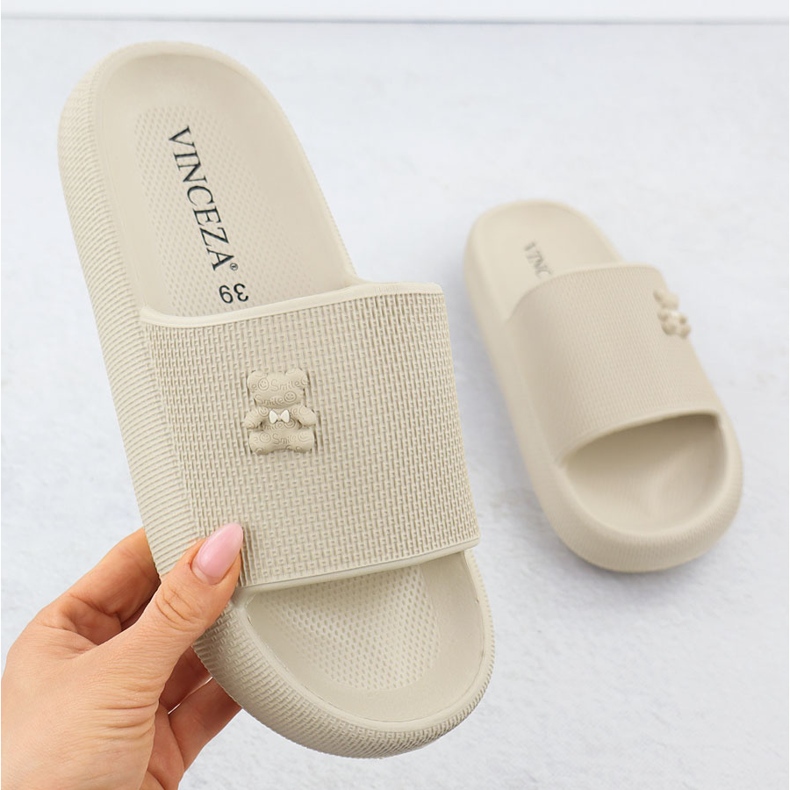 Foam flip flops for pool beach with beige beige vinceza 75210 1