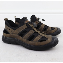 Openwork brown men's leather shoes T.Sokolski L25-382 1