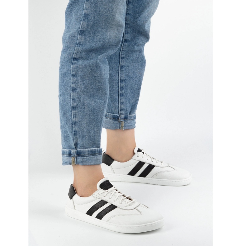 Women's leather shoes joker blackorwhite white - minimalist sneakers Olivier 1