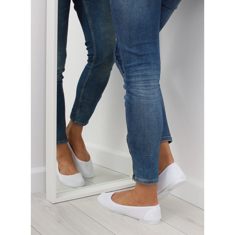 White mesh ballerinas JX56 white 2 White mesh ballerinas JX56 white 2