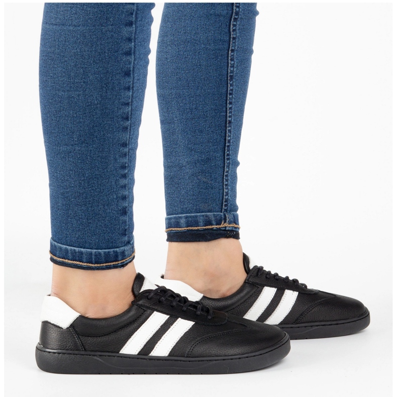 Women's leather shoes joker blackorwhite black - minimalist sneakers olivier 1 Women's leather shoes joker blackorwhite black - minimalist sneakers olivier 1