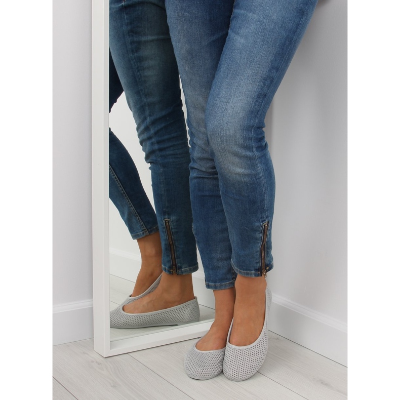 Gray mesh ballerinas JX56 Gray grey 1