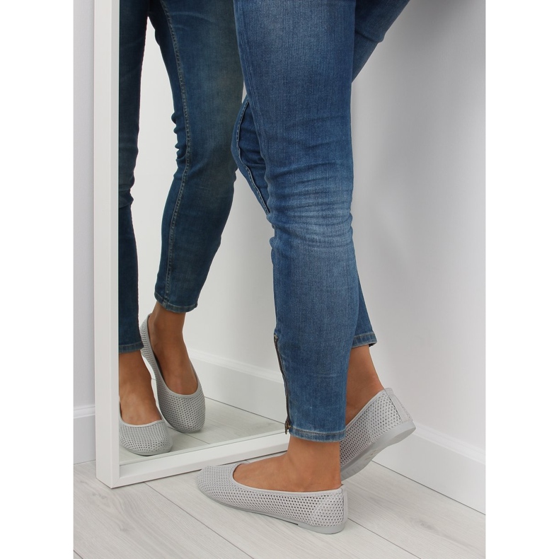 Gray mesh ballerinas JX56 Gray grey 2