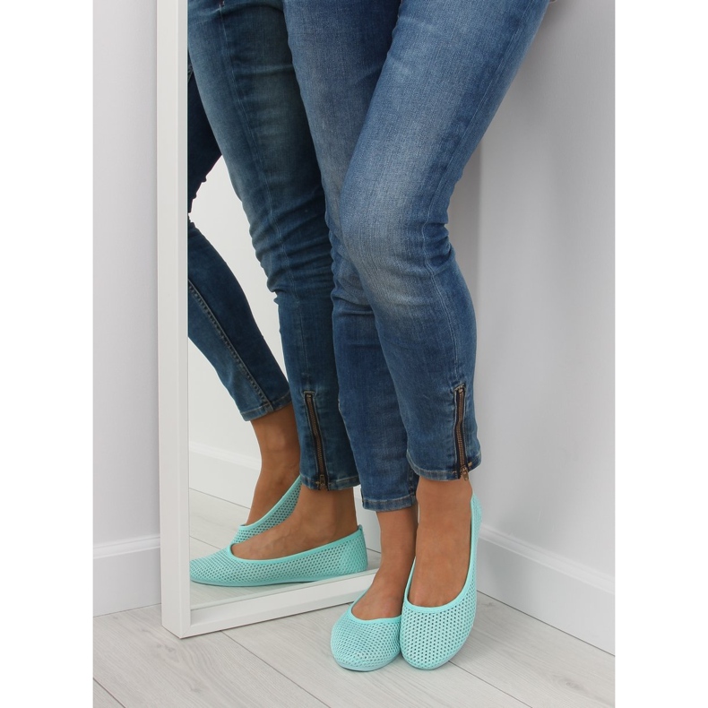 Mint mesh ballerinas JX56 L.GREEN 1