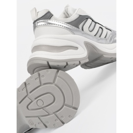 White women's sneakers with silver inserts 1 White women's sneakers with silver inserts 1