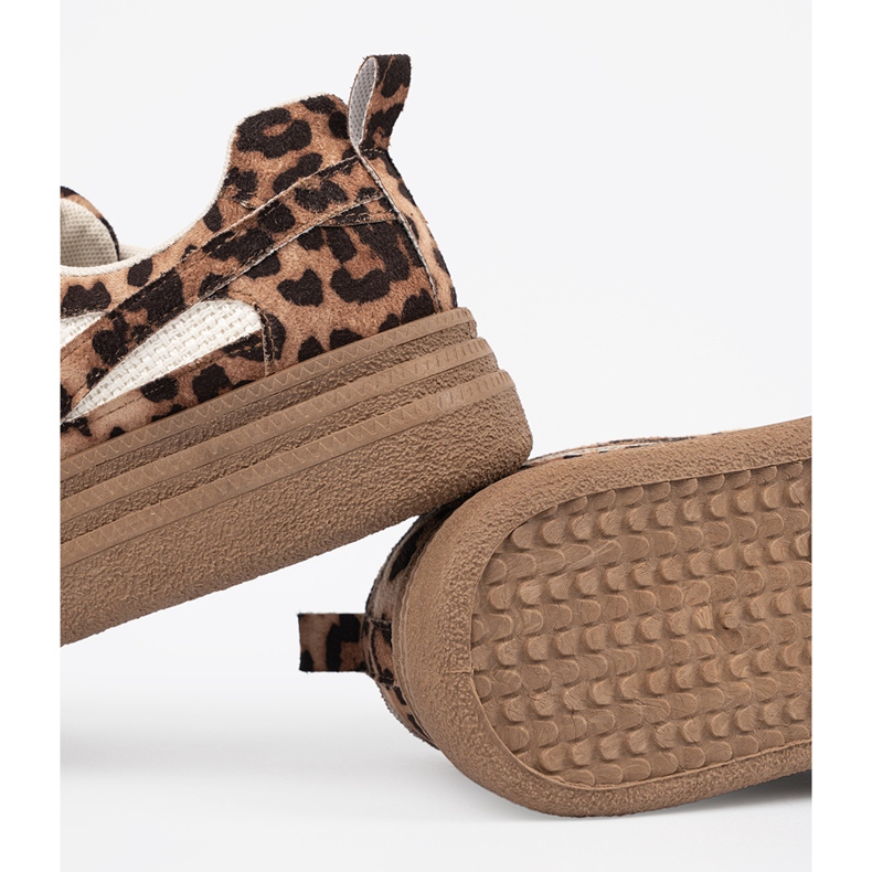 Women's sneakers with leopard print brown 1