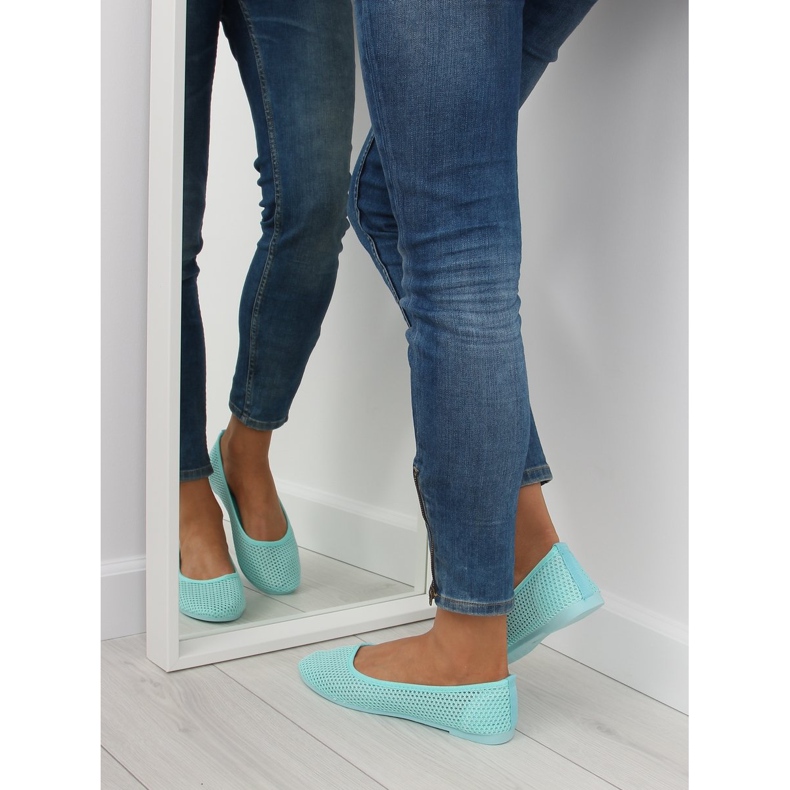 Mint mesh ballerinas JX56 L.GREEN 2